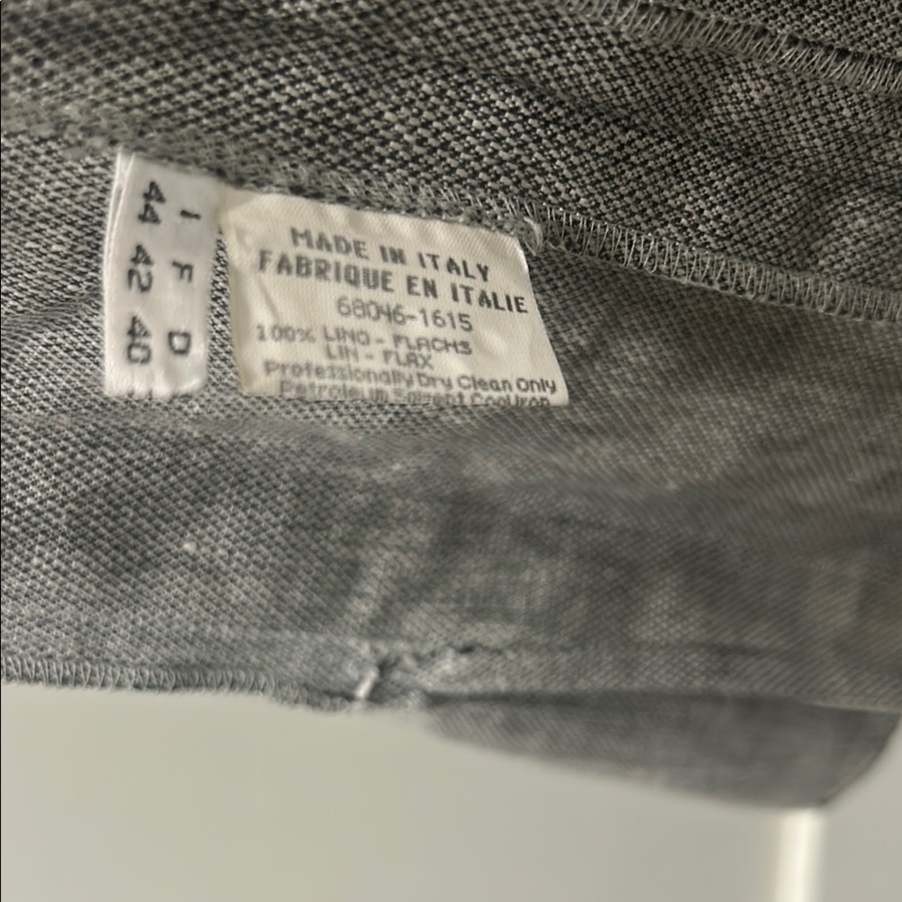 Genny Italy Linen Dress Size 8 Grey Belted Knee-Length - Picture 15 of 16